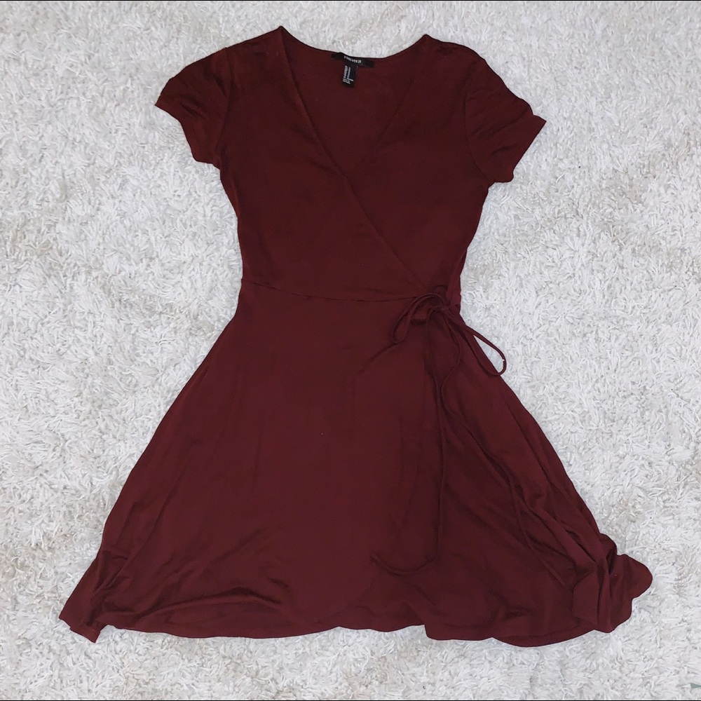 Burgundy Wrap Dress GENTLY USED